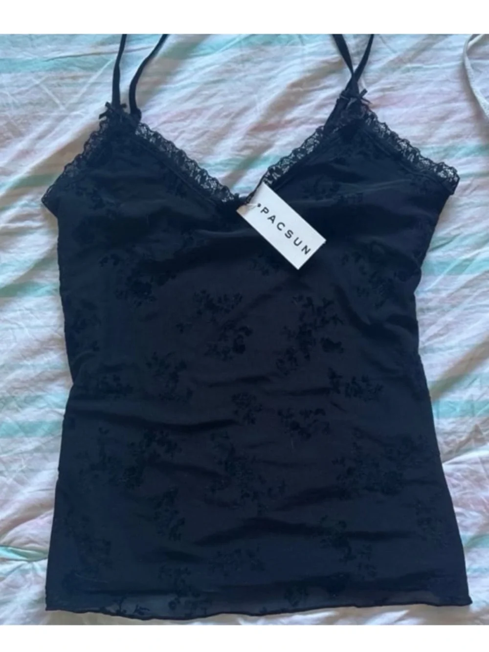 Y2k mesh velvet top - Picture 3 of 6